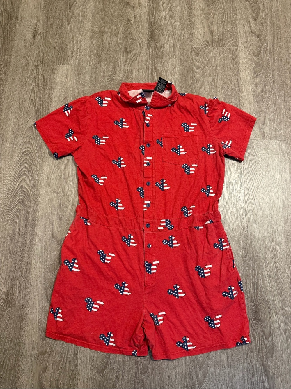 Disney Mickey Mouse Short Romper Red Patriotic Women’s XL